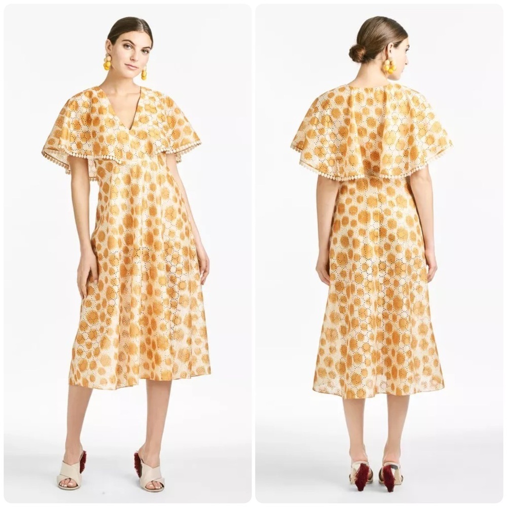 New! Sachin & Babi X Anthropologie Luciana Eyelet Dress In Polka Dot Ikat Sz 8